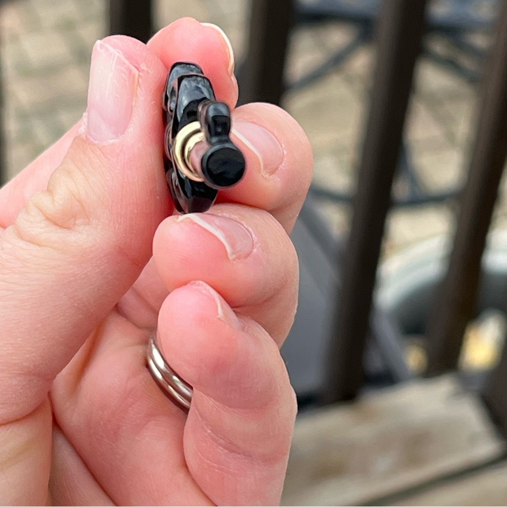 14K & Black Enamel Large Key Pendant - Picture 7 of 9